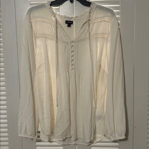 Torrid Cream Button-Front Blouse